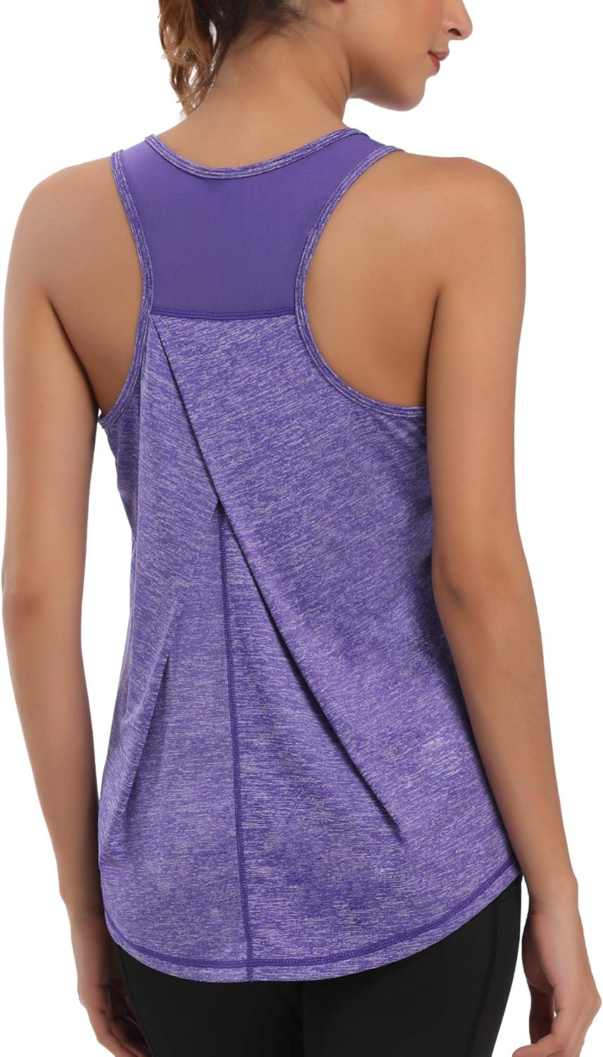 Aeuui Women's Racerback Workout Tank Tops - Mesh Yoga Shirts for Athletic Performance | Sleeveless Gym Wear