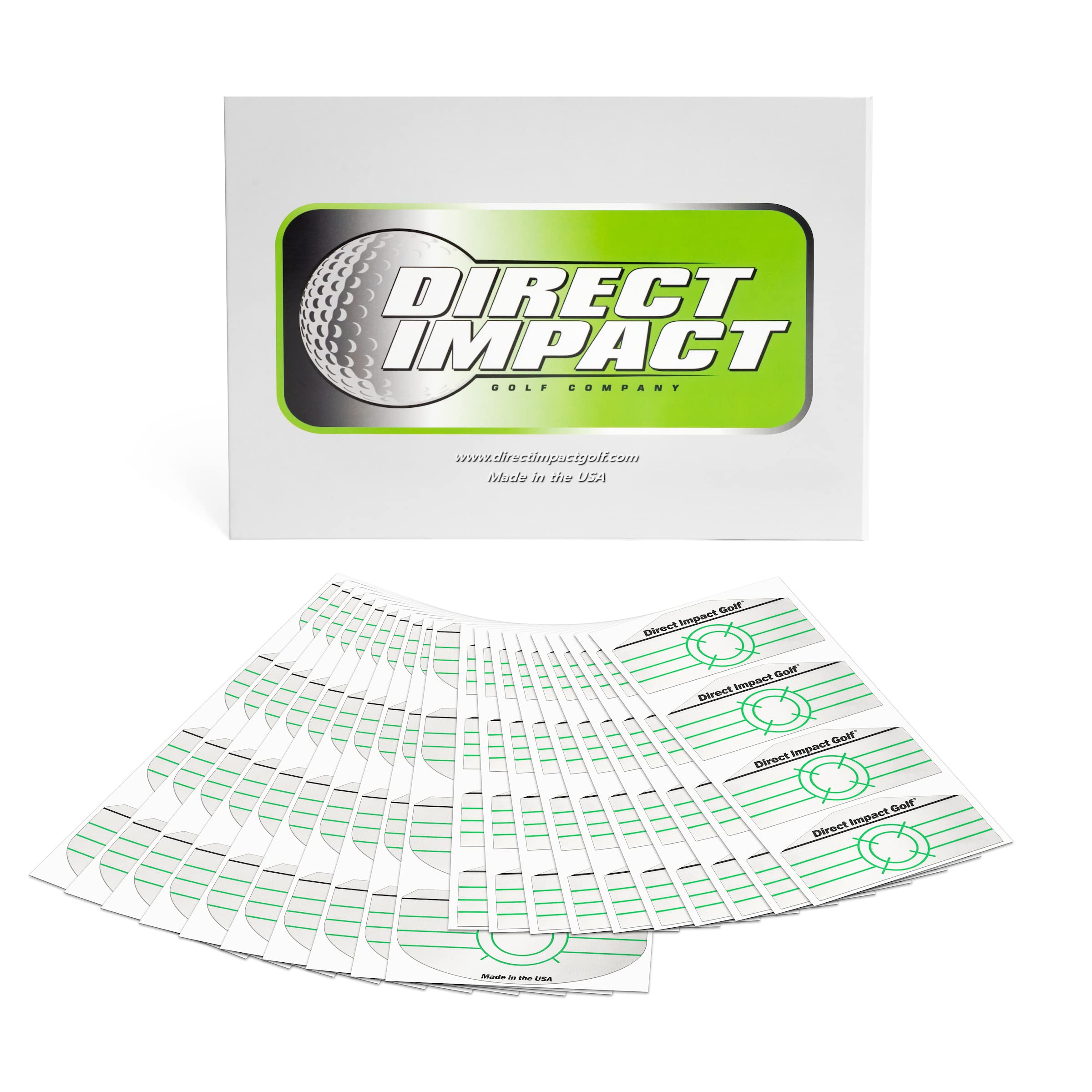 Ultra-Thin Golf Impact Tape by Direct Impact Golf: Combo Pack (100 Driver+100 Iron) Ultra-Thin Golf Impact Tape Labels for Accurate Swing Analysis and Shot Feedback