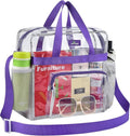 MAY TREE Clear Bag for Stadium Events 12×6×12 Clear Tote Lunch Bag with Reinforced Straps for Work, Sporting Events and Gym