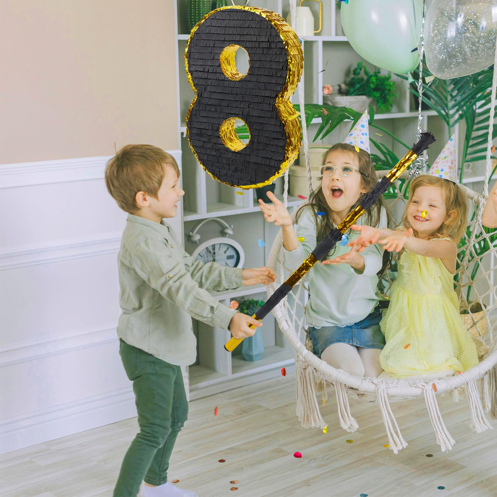 PCFING 30 Inch Piñata Stick Kit Black Gold Very Sturdy Will Not Break, Suitable for Boys Girls Adults Can Have Fun at Any Party