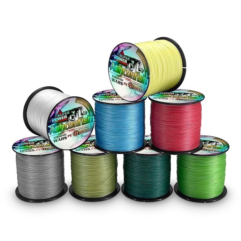 Ashconfish 8-Strand Braided Fishing Line 1000M (328Yd) Abrasion-Resistant Zero Stretch