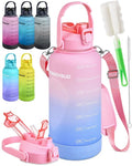 EnergyBud 1 Gallon Water Bottle with 128 oz Capacity - Motivational Time Markers for Daily Hydration Goals - Leakproof BPA Free Tritan with Removable Straw