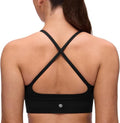 CRZ YOGA Butterluxe Sports Bra - Padded V Neck Longline Crop Top with Spaghetti Straps for Women