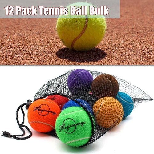 Magicorange Tennis Balls - 12 Pack Advanced Training Balls with Mesh Bag for Easy Transport | Ideal for Beginners