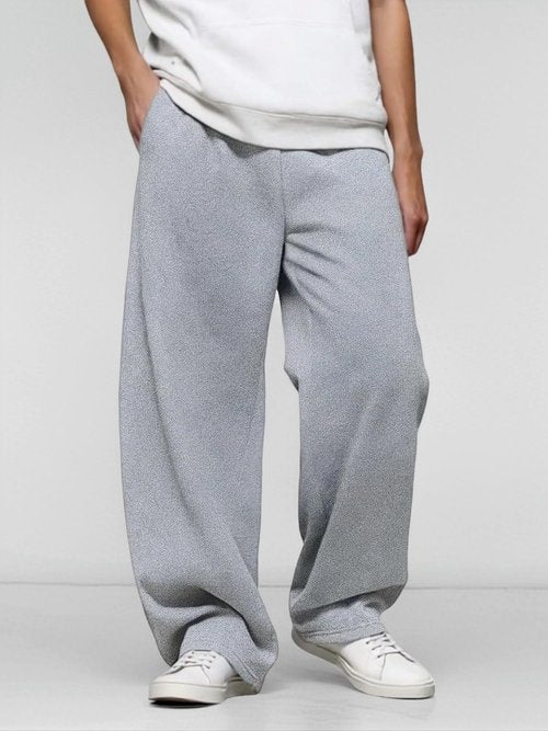 LuminBlaze Men’s Baggy Sweatpants with Elastic Drawstring Waist, Breathable Wide-Leg Casual Loose Cotton Joggers Deep Pockets Grey