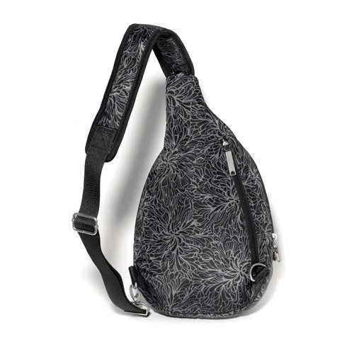 Baggallini Securtex® Anti-Theft Multi Zip Sling - Lightweight 8.6"x15.2" Travel Bag with Locking Zippers & RFID Protection