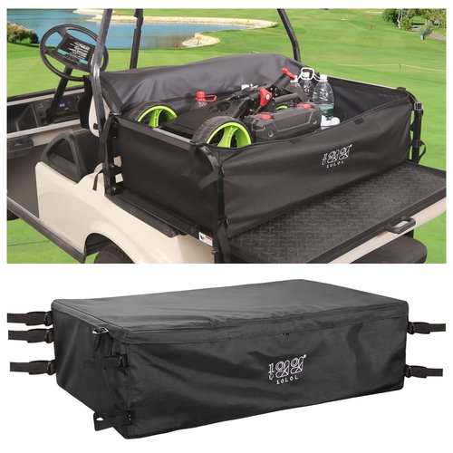 10L0L 4-Passenger Golf Cart Storage Bag, 800D PVC Dustproof Rear Bench Bag for Yamaha, EZGO, Club Car, No Drilling Required, Grocery Organizer with Secure Buckles