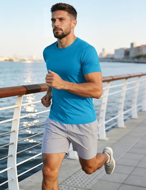 MAGCOMSEN Men's UPF 50+ Quick-Dry Athletic T-Shirt | Lightweight Workout & Swim Tee