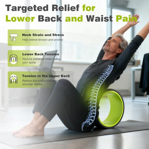 Back Roller Wheel - 5 Pack Yoga Foam Rollers for Deep Tissue Massage & Pain Relief | Green