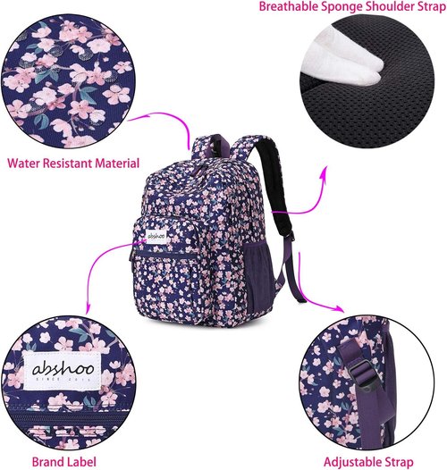 Abshoo Classical Basic Travel Backpack - Water Resistant Bookbag for School | Stylish & Durable