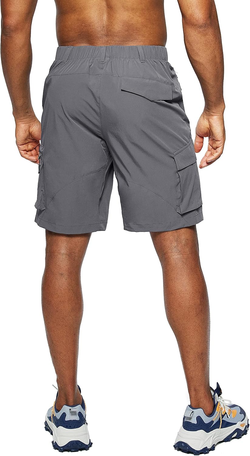 Pudolla Men's Hiking Cargo Shorts - Quick Dry Outdoor Travel Shorts with Multi-Pockets | Perfect for Fishing & Camping