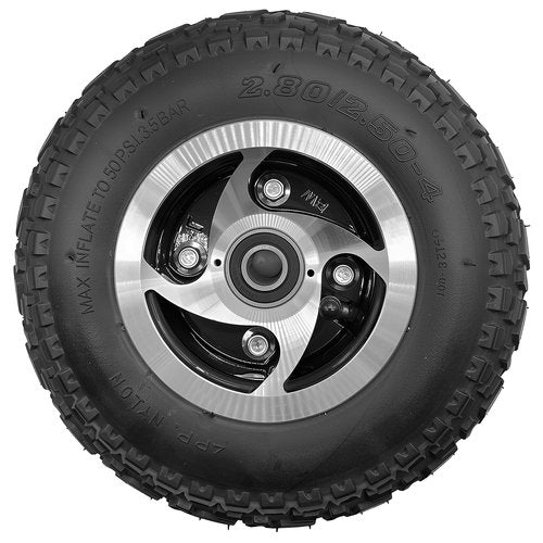 Felixstory 2.80/2.50-4 Wheel with 0.59in Bearing 2" Offset Hub Fit for Senior Mobility Scooter, Wheelbarrows, Scooters, Hand Trucks, Lawn Mowers, Dollies, Utility Cart, 9 Inch Tire with Tube and Hub