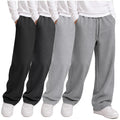 4 Pack Boys Baggy Sweatpants with Pockets - Medium Grey, Light Grey, Dark Grey, Black (5-14y)