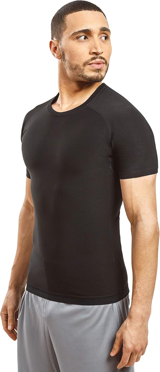 Sweat Shaper Men's Sauna Suit Shirt - Short Sleeve Compression Athletic Tee for Enhanced Performance