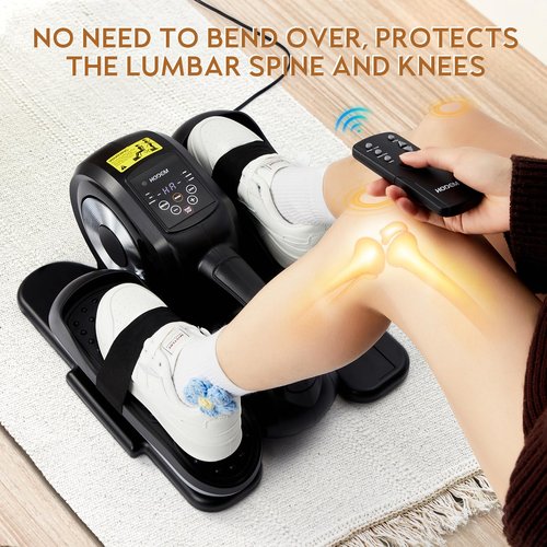 Hodem Under Desk Elliptical Machine Seated Machine Quiet Compact Mini Leg Exerciser While Sitting Elliptical Trainer for Seniors Adults Home Office Use A-Grey-Orange
