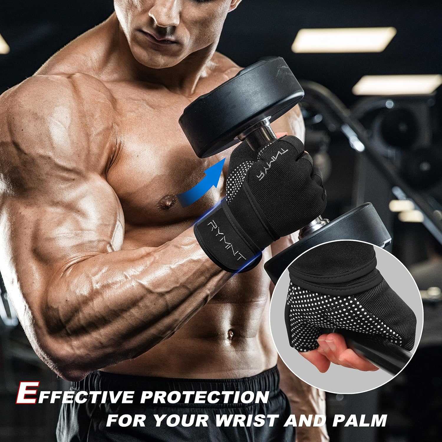 Skiennix Workout Gloves - Full Palm Protection & Extra Grip with Wrist Wrap Support | Unisex Fitness Gear
