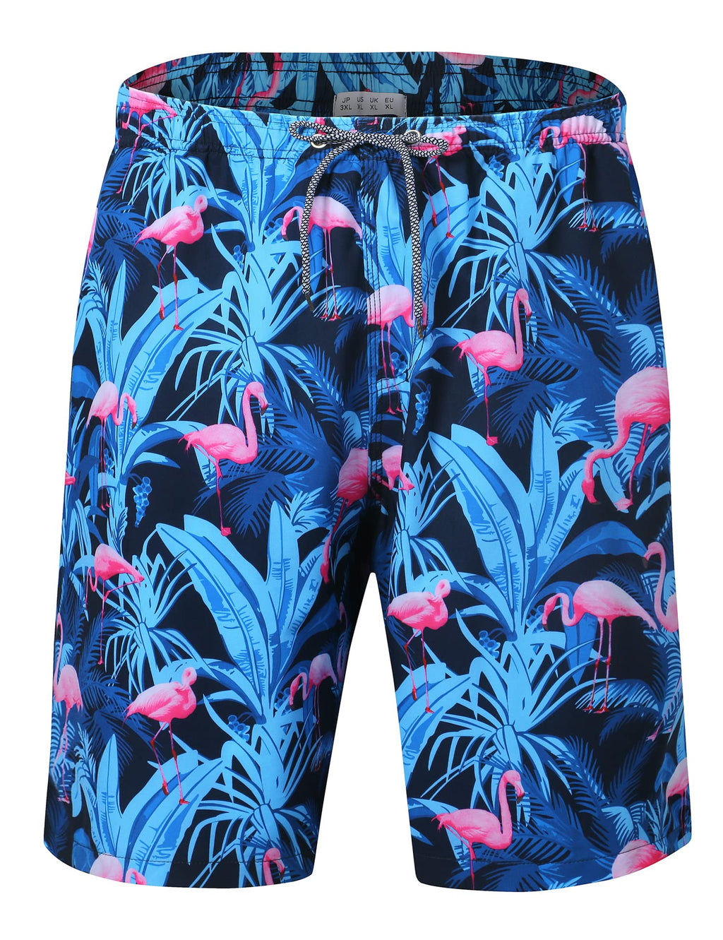 ELETOP Men's Swim Trunks Quick Dry Bathing Suit Swimming Board Shorts Mesh Lining Beach Swimwear Flamingo Blue M