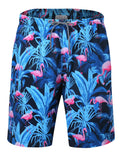 ELETOP Men's Swim Trunks Quick Dry Bathing Suit Swimming Board Shorts Mesh Lining Beach Swimwear Flamingo Blue M