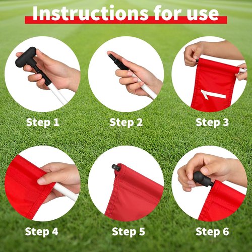 LECEHIVO 18 Pcs Mini Golf Flags with Inserted Tube 8.9 x 5.7 Inch Nylon 1-9 Golf Pin Flags for Yard Backyard Garden Practice Putting Green Indoor Outdoor Hole
