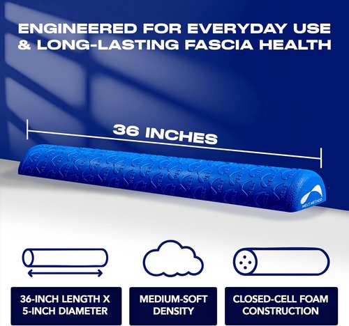 MELT Method Half Foam Roller - 36 Inch Soft Foam for Back Pain Relief & Muscle Recovery | Ideal for Pilates