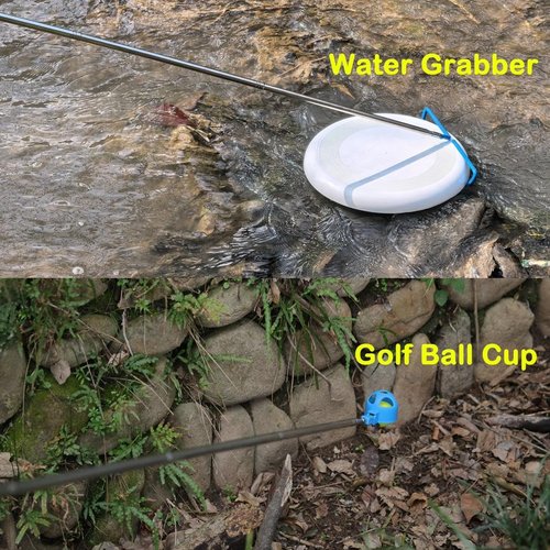 MD 5 in 1 Extendable Disc Golf Retriever (16FT) Telescopic Disc Golf Retriever-Disc Retriever with Stainless Steel Frame Multiple Hooks & Carry Bag-Disc Golf Retriever Pole for Tree Bushes & water