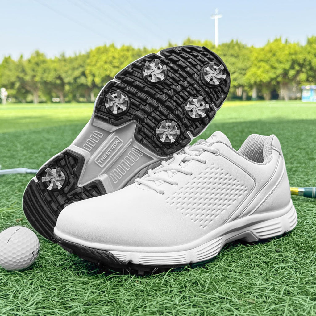 Skiennix Waterproof Golf Shoes - Spiked Sneakers for Men | Durable Outdoor Walking Footwear