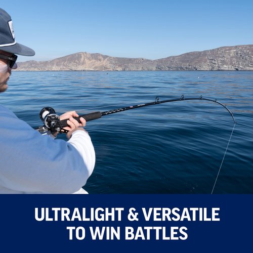 PENN 6’6” Rival Level Wind Fishing Rod and Reel Conventional Combo, 6’6”, 1 Tubular Fiberglass Fishing Rod with 2 Reel, Durable, Break Resistant and Lightweight