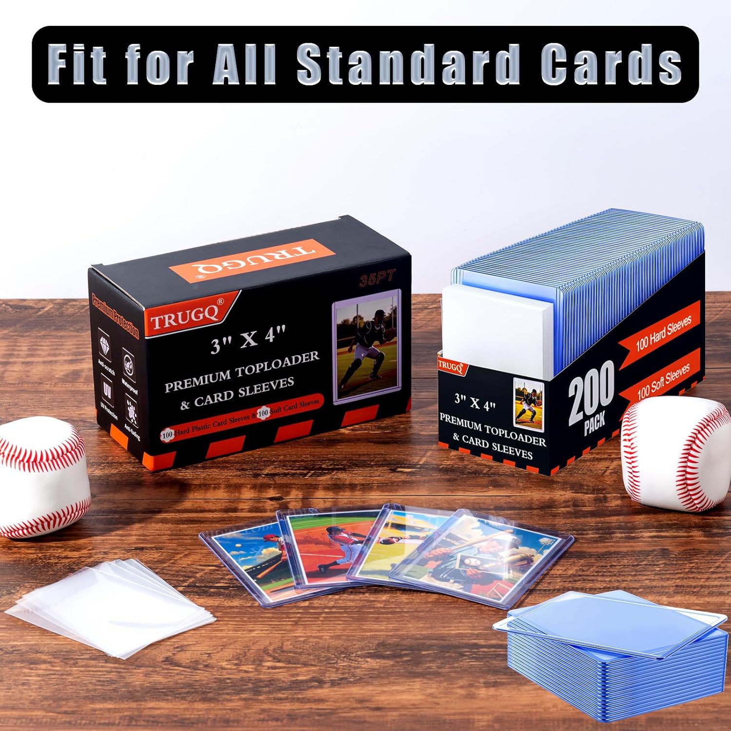Skiennix 1000 Card Sleeves - Premium Hard Plastic Protectors for Trading Cards | 3" x 4" Size