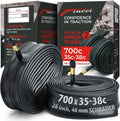 Fincci Pack Inner Tubes - 700c x 35c/38c with 48mm Schrader-Presta Valve | Durable Butyl Rubber for Gravel, Road & E-Bikes