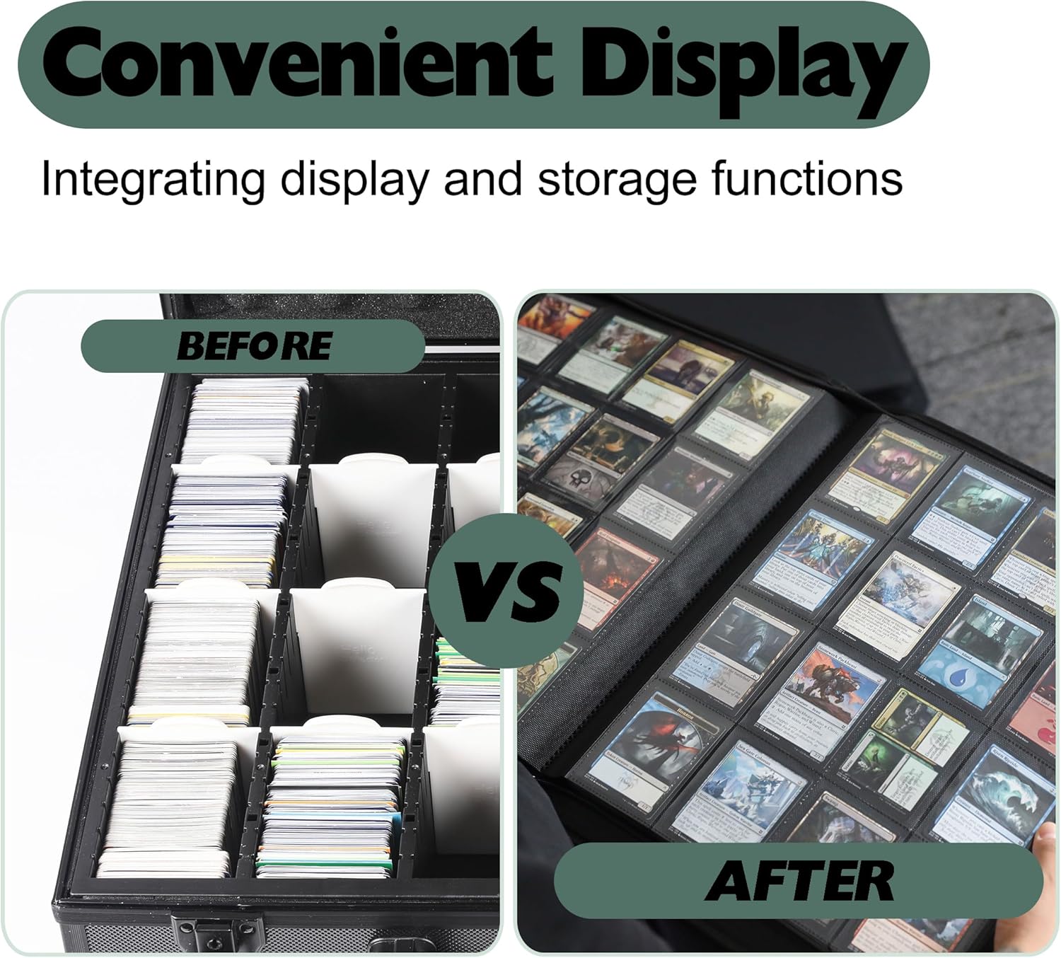Premium 2000 Pocket Card Binder - Ringless Trading Card Album Fits 2000 Cards | Blackish Green