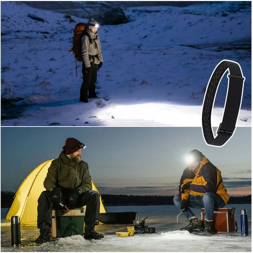 BOXOB Elastic Headlamp Strap, Headlamp Band Replacement Head Lamp Comfort Belt Headlamp Headband Holder Headlamp Accessories Compatible with Black Diamond, Petzl, Princeton Tec, Fenix, Streamlight