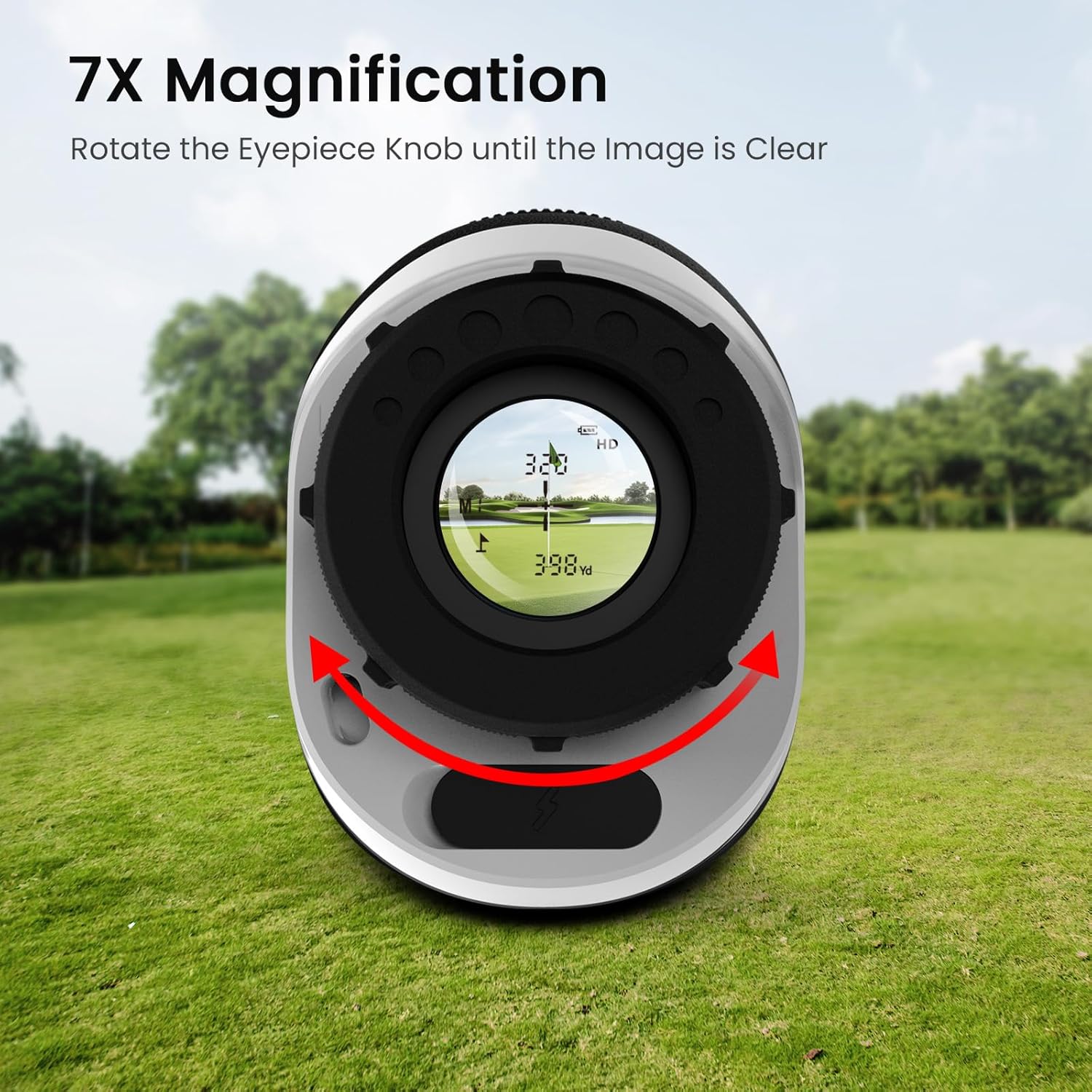 PEAKPULSE Mini Golf Range Finder - 1200 Yards, 7X Magnification, Rechargeable, Lightweight 6oz