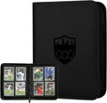 GERMUN Trading Card Binder - Premium 4 Pocket Album for 160 Cards | Double-Sided MTG & TCG Holder (Black)