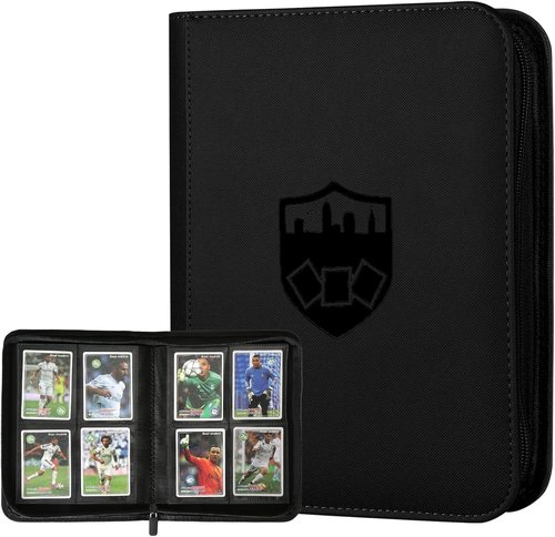 GERMUN Trading Card Binder - Premium 4 Pocket Album for 160 Cards | Double-Sided MTG & TCG Holder (Black)