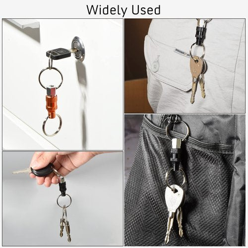 SEADESKY 6Pcs Quick Release Keychain Detachable Key Ring Pull Apart Keychain with 2 Split Rings Detachable Key Chain Secure Key Attachment (Multicolor)