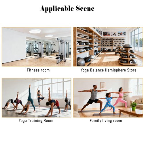 JLDGMXCDZ Exercise Ball Holder Wall Mount, Yoga Ball Holder Rack for Half Balance Trainer, Space-Saving Ball Storage Bracket for Home Gym