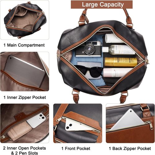 CLUCI Leather Duffle Bag - Oversized Weekender Bag for Women | Stylish Travel Companion