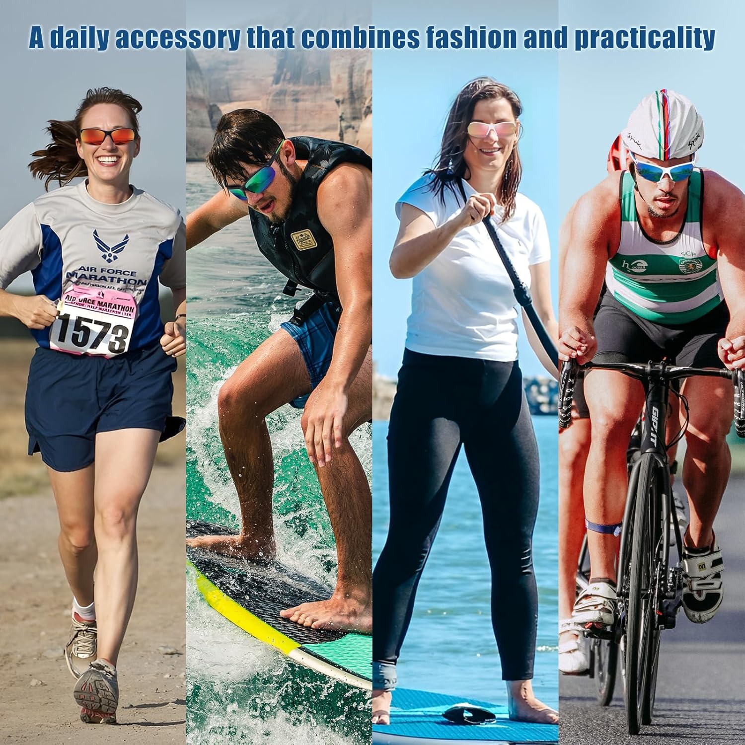 SKYWAY Polarized Sunglasses - Wrap Around Sports Design for Men & Women | UV Protection