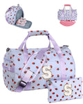 Vogewood Cool Stuff for Teen, Girls Gym Bag, Kids Personalized Overnight Duffle Bags with Shoe Compartment, Monogram Travel Tote with Makeup Bag, Gift for 9 10 11 12 13 Year Old Girl (Letter S)