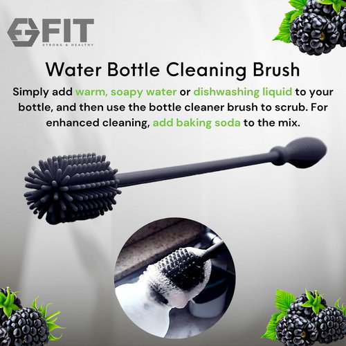 FIT Strong & Healthy Water Bottle Holder with Strap for Walking & Cleaning Brush Set - Insulated Water Bottle Carrier, Neoprene Sleeve with Adjustable Shoulder Strap & Silicone Brush (White Marble)