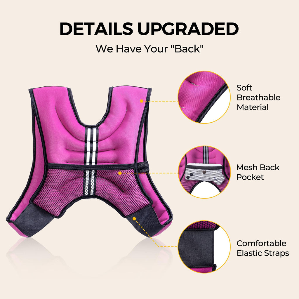 PACEARTH Weighted Vest,6lb/8lb/10lb/12lb/16lb/20lb/25lb/30lb Weight Vest with Reflective Stripe, Body Weight Vests for Women, Men, Weight Loss Workout, Strength Training, Running, Walking, Jogging