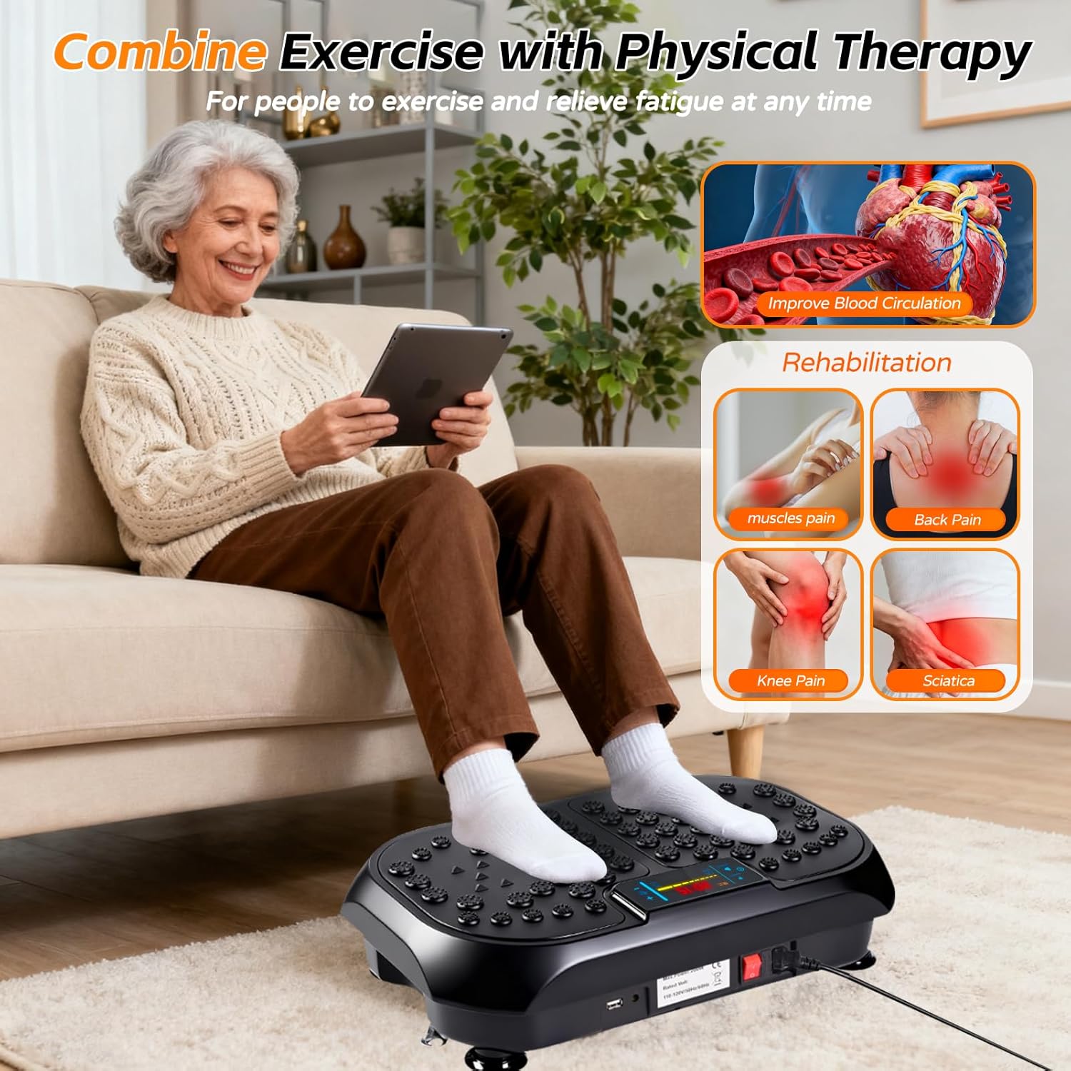 Skiennix Vibration Plate - Full Body Fitness Machine for Lymphatic Drainage | Home Gym Equipment