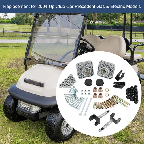 CARMOCAR Golf Cart Precedent Front Repair kit Replacement for 2004 Up Club Car Precedent Gas Electric Including Front Wheel Hub King Pin Bearing Bushing Spring Full Set 102357701, 102289701