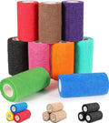 AZEN Self-Adhesive Bandage Wrap - 9 Pack of 4" x 5 Yards Elastic Cohesive Tape for Athletes & Pets