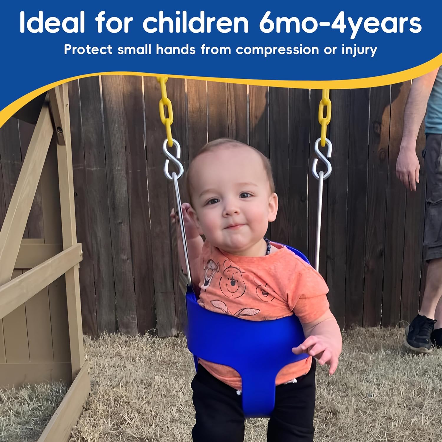 Take Me Away Toddler Swing - High Back Bucket Seat with Plastic-Coated Chains | Compatible with Swing Set Accessories