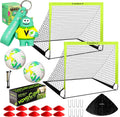 VavaCava Portable Soccer Goals Set - 4'x3' with 2 Nets, Balls, Cones & Pump for Kids Outdoor Fun