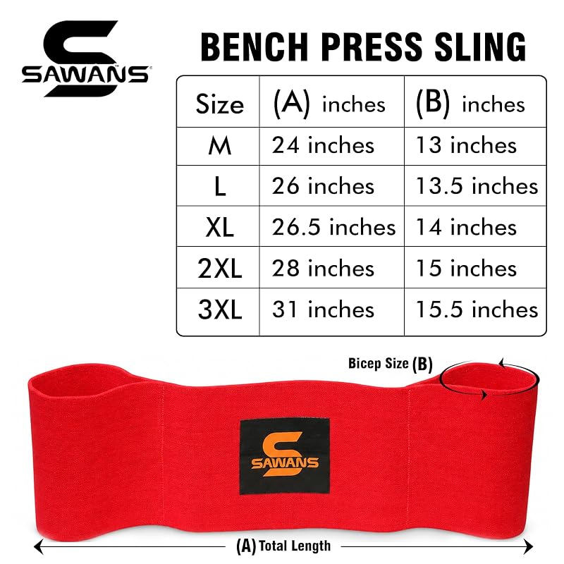 SAWANS Bench Press Sling Red X-Large – Weight Lifting Assistance & Push-Up Aid