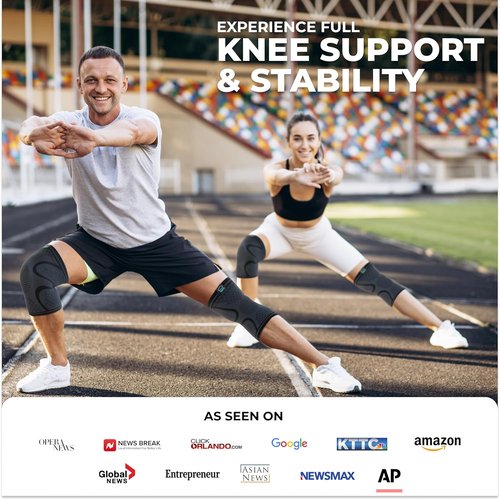 Modvel Compression Knee Brace - 2-Pack Support Sleeves for Running & Pain Relief | Meniscus, ACL, Arthritis