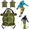 3pcs Turtle Butt Pads for Snowboarding Ski Protective Gear Set Cute Turtle 3D Hip Protectors for Skating Tortoise Cushion Padded Turtle Knee Pad for Kids Adults Skiing Roller Protection (Green)