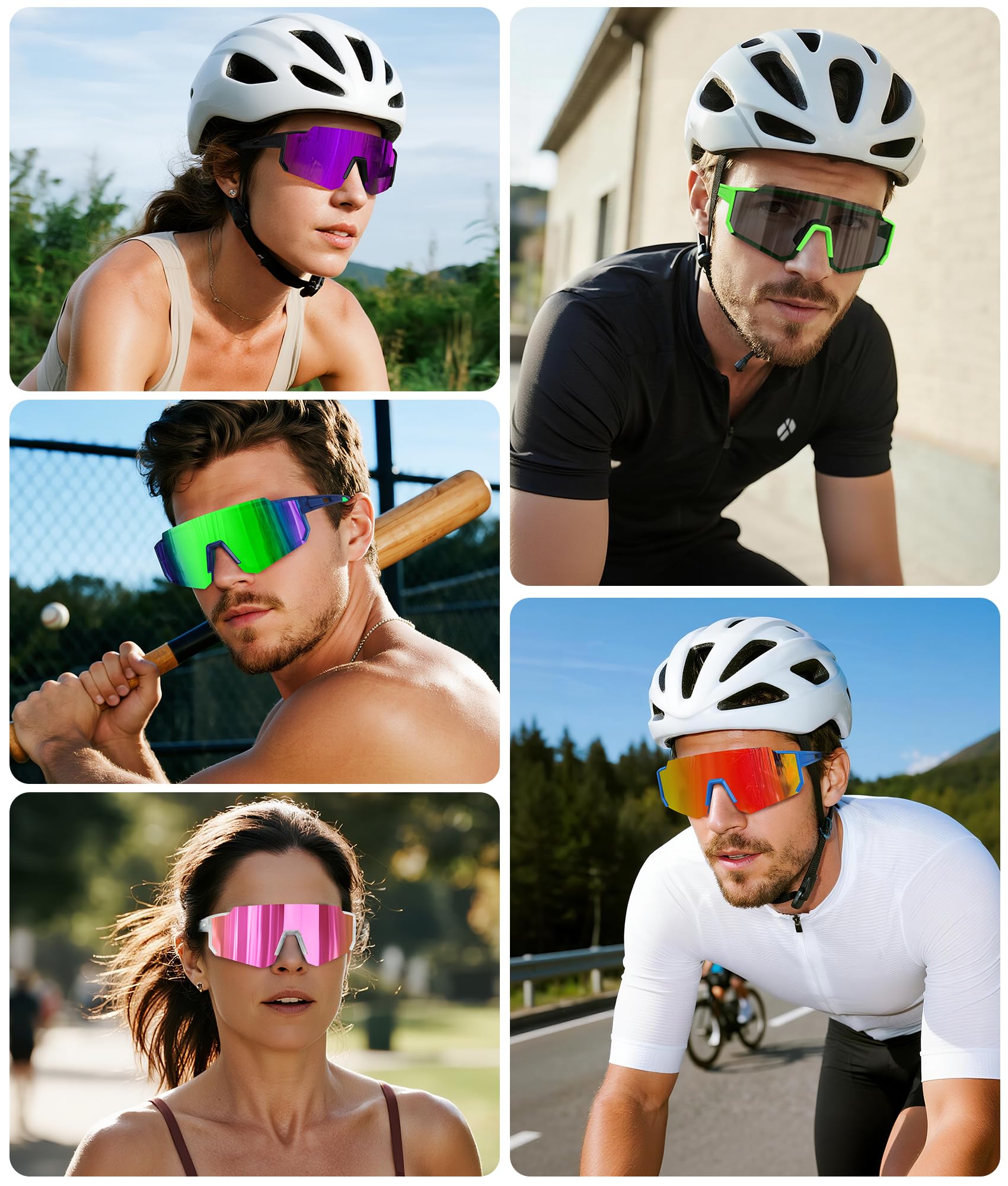 STORYCOAST Polarized Sports Sunglasses for Men Women,Driving Fishing Cycling Mountain Bike Sunglasses UV400 Protection Blue Frame-Red Mirror Lens